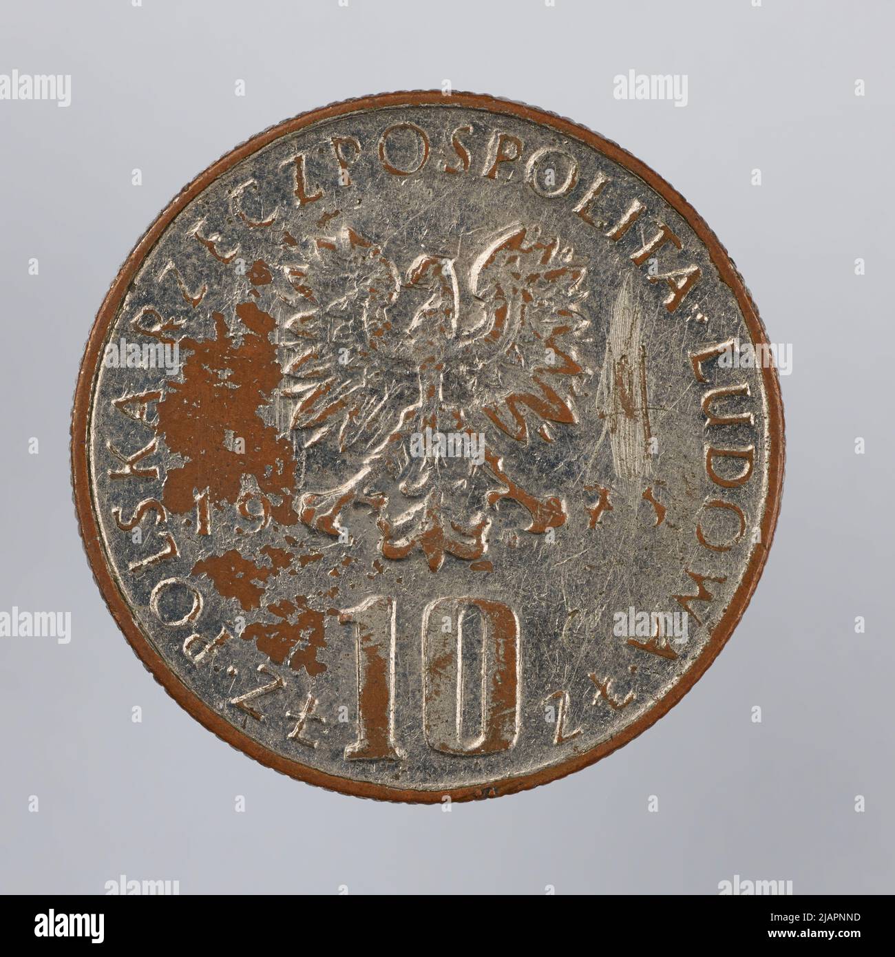 Fausse pièce, 10 zlotys, 1975, RepubIIc du peuple de Pologne Banque D'Images