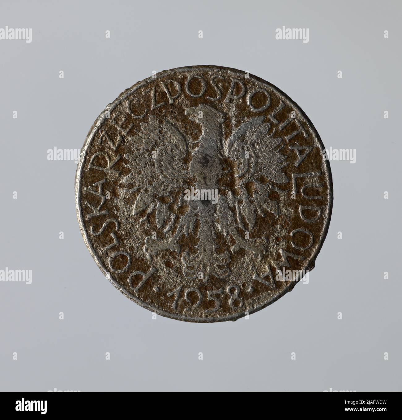 Fausse pièce, 2 zlotys, 1958, RepubIIc du peuple de Pologne Banque D'Images