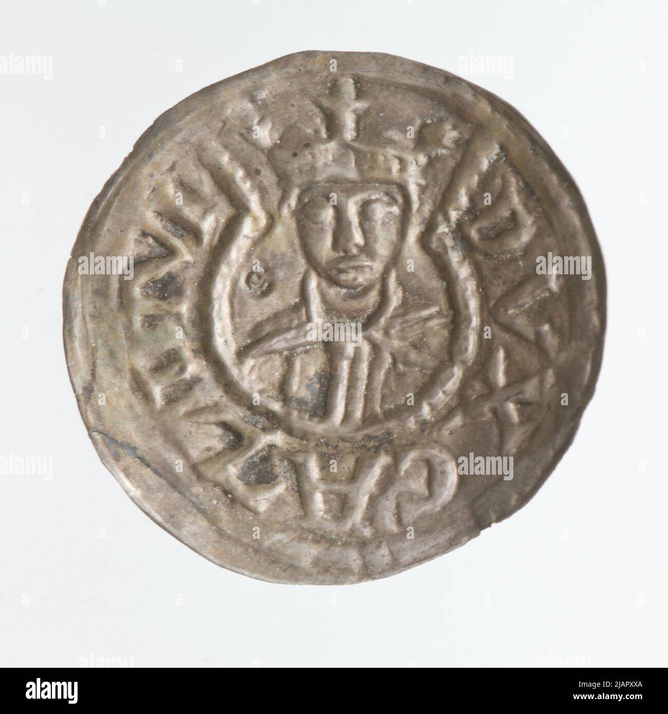 Duché de Cracovie, Casimir le juste (1177–1194), bractéate; 1180s Kazimierz Righteous (1177–1194), monnaie de Cracovie Banque D'Images