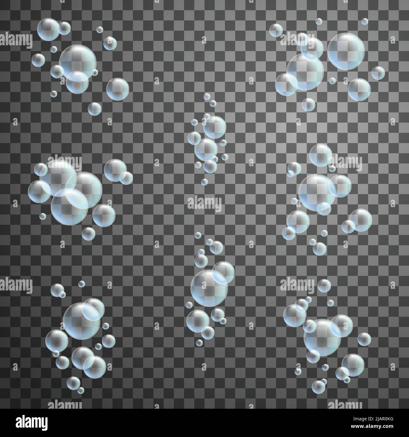 Bulles de fizzy. Ensemble d'éléments isolés. Illustration de Vecteur