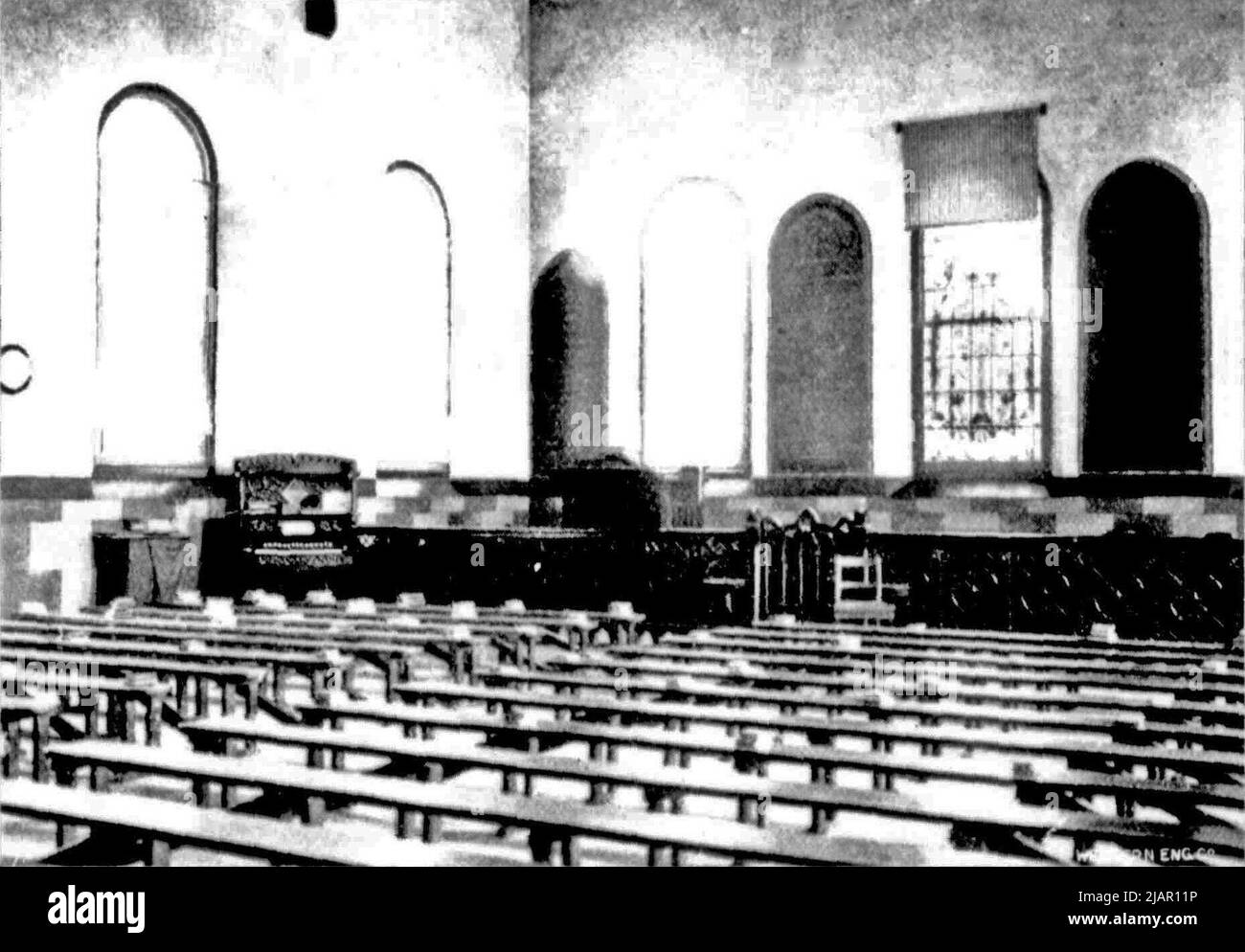 Prison de Fremantle : intérieur de l'église anglicane dans les anciens bâtiments de la prison en 1909 Banque D'Images