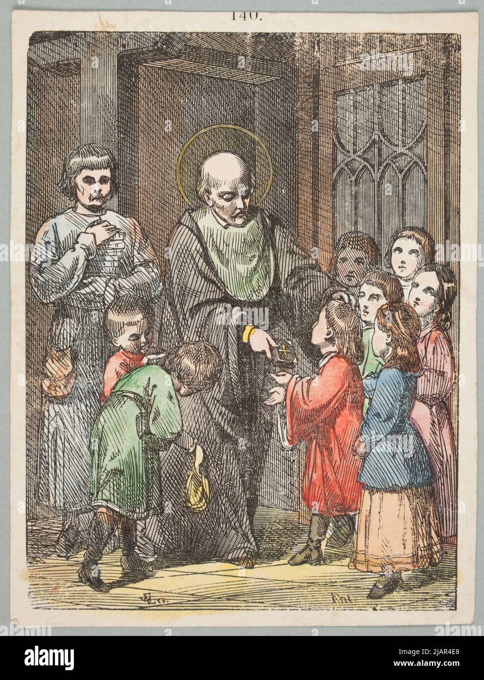 Sain. Józef Kalasanty (d'après José de Calasanz, 1556 ou 1557 poire de s 1648 réme) Foounter de l'ordre Piriste, réforme de l'éducation, parmi les enfants inconnus Banque D'Images
