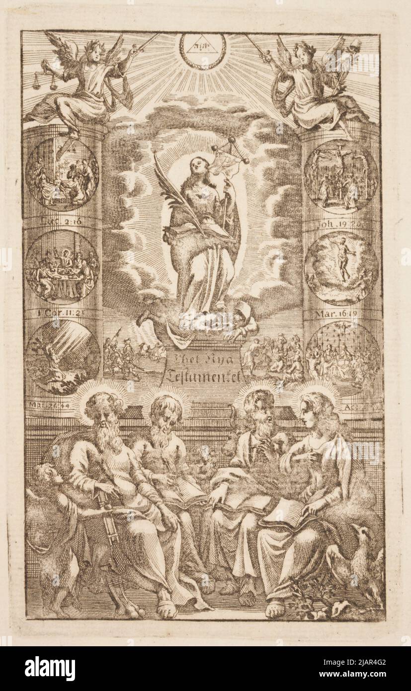 Vision du mystère Pascal de Jésus-Christ dans le bureau de rédaction des évangélistes inconnus Banque D'Images