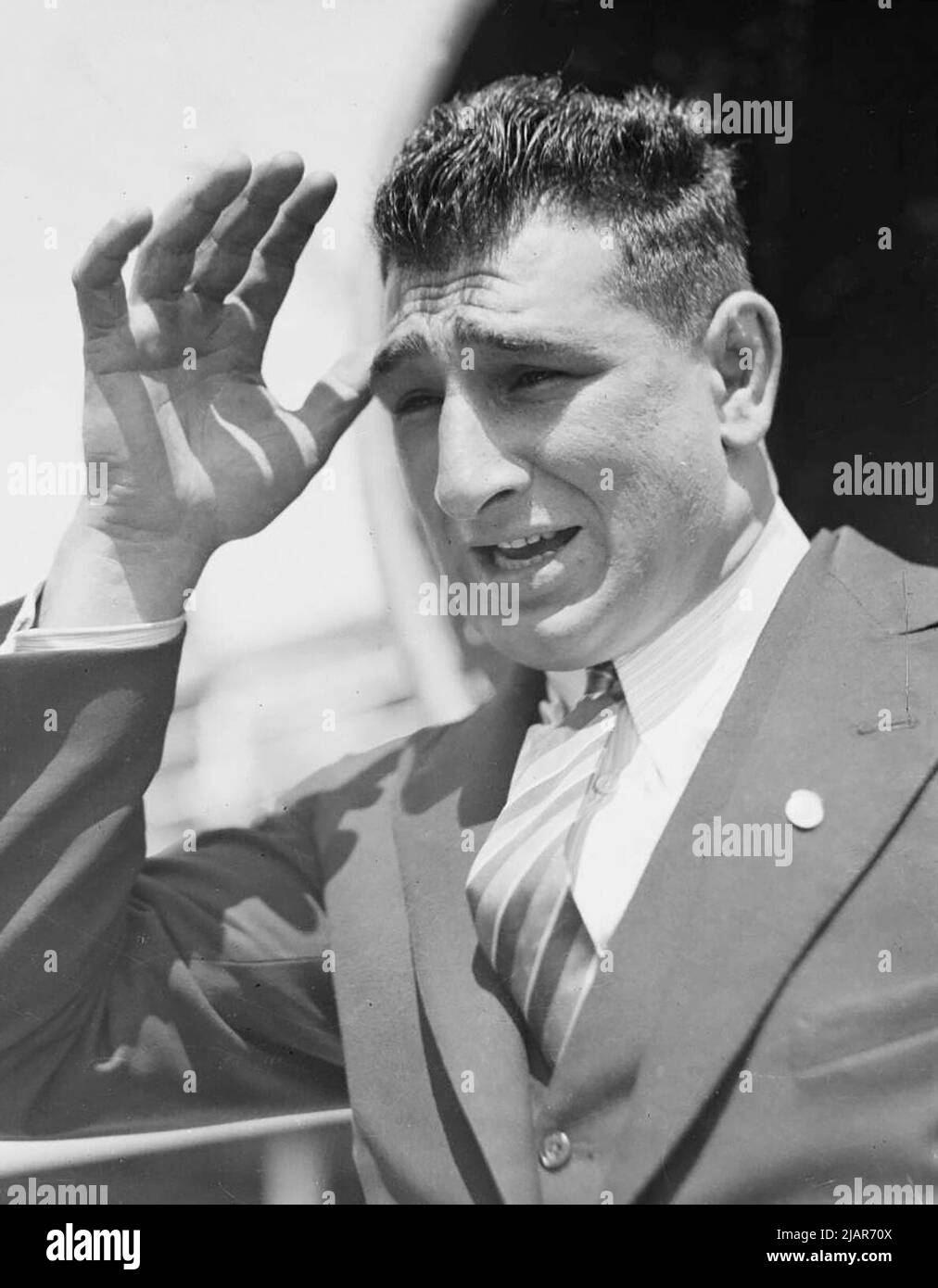 Foulard Eddie de lutte avec main sur le front, Nouvelle-Galles du Sud ca. 1930s Banque D'Images