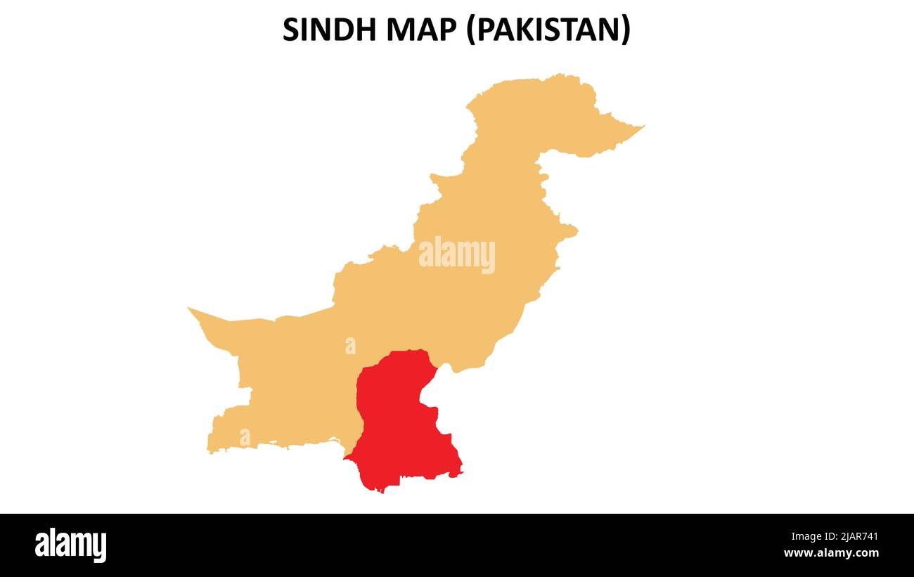 Carte de Sindh mise en évidence sur la carte du Pakistan. Carte de Sindh sur le Pakistan. Illustration de Vecteur