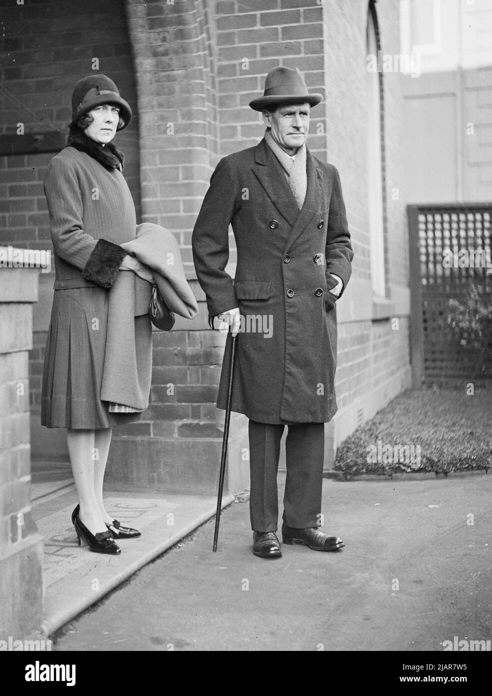 Le politicien australien Tom Bavin, premier ministre de la Nouvelle-Galles du Sud, avec sa femme Edyth ca. 1930 Banque D'Images