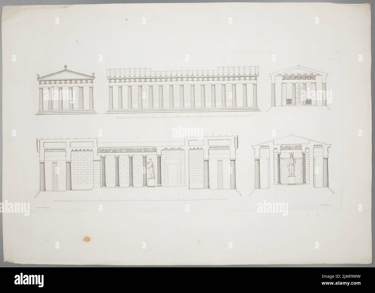 Le Temple Apollo aux Bassae à Arcadien Tablica V Moentler, L., Stackelberg, Otto Magnus von (1787 1837) Banque D'Images