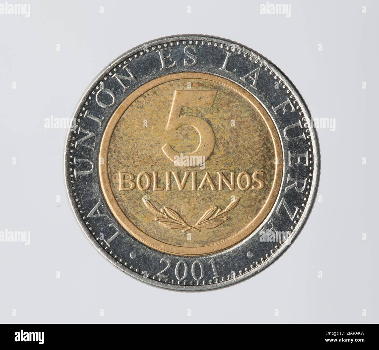 Bolivie (République), 5 Boliviens, 2001 Ottawa Mint Banque D'Images