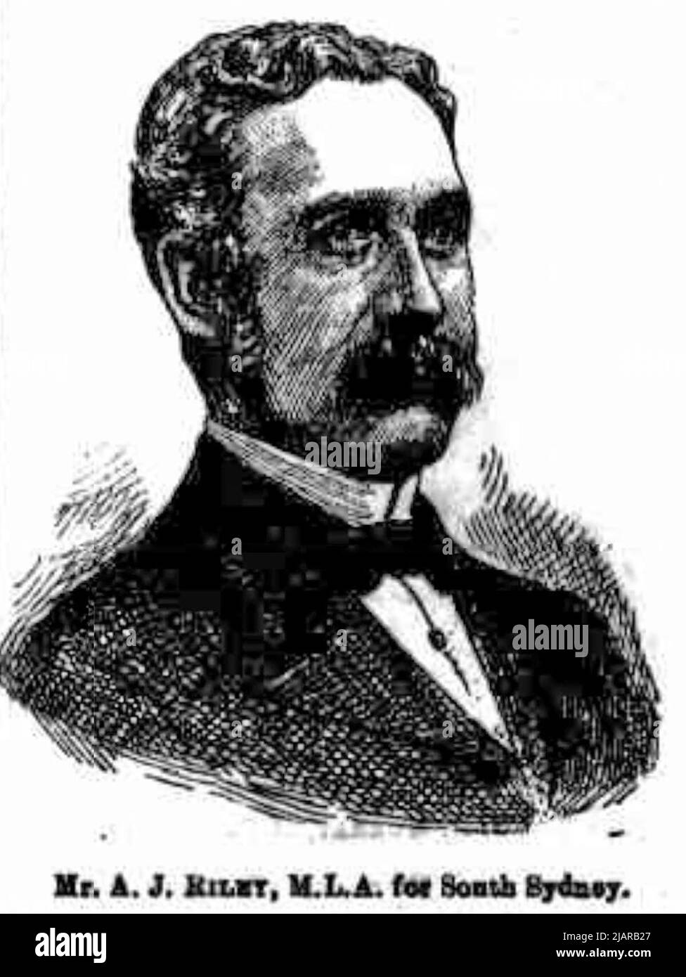 Alban Joseph Riley, nouvellement élu membre de l'Assemblée législative de la Nouvelle-Galles du Sud pour South Sydney, 1887 Banque D'Images