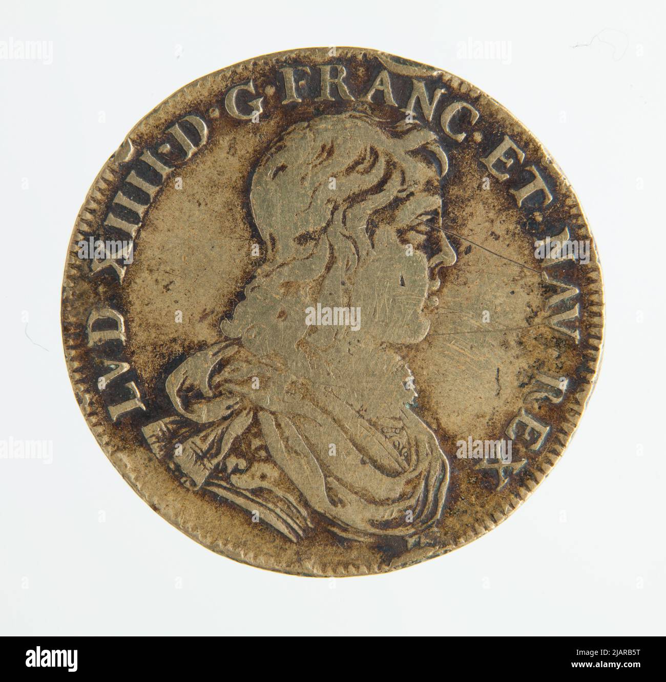 Niekan avec un portrait de Louis 14 sur l'inverse et la devise justice et paix embrassèrent Banque D'Images