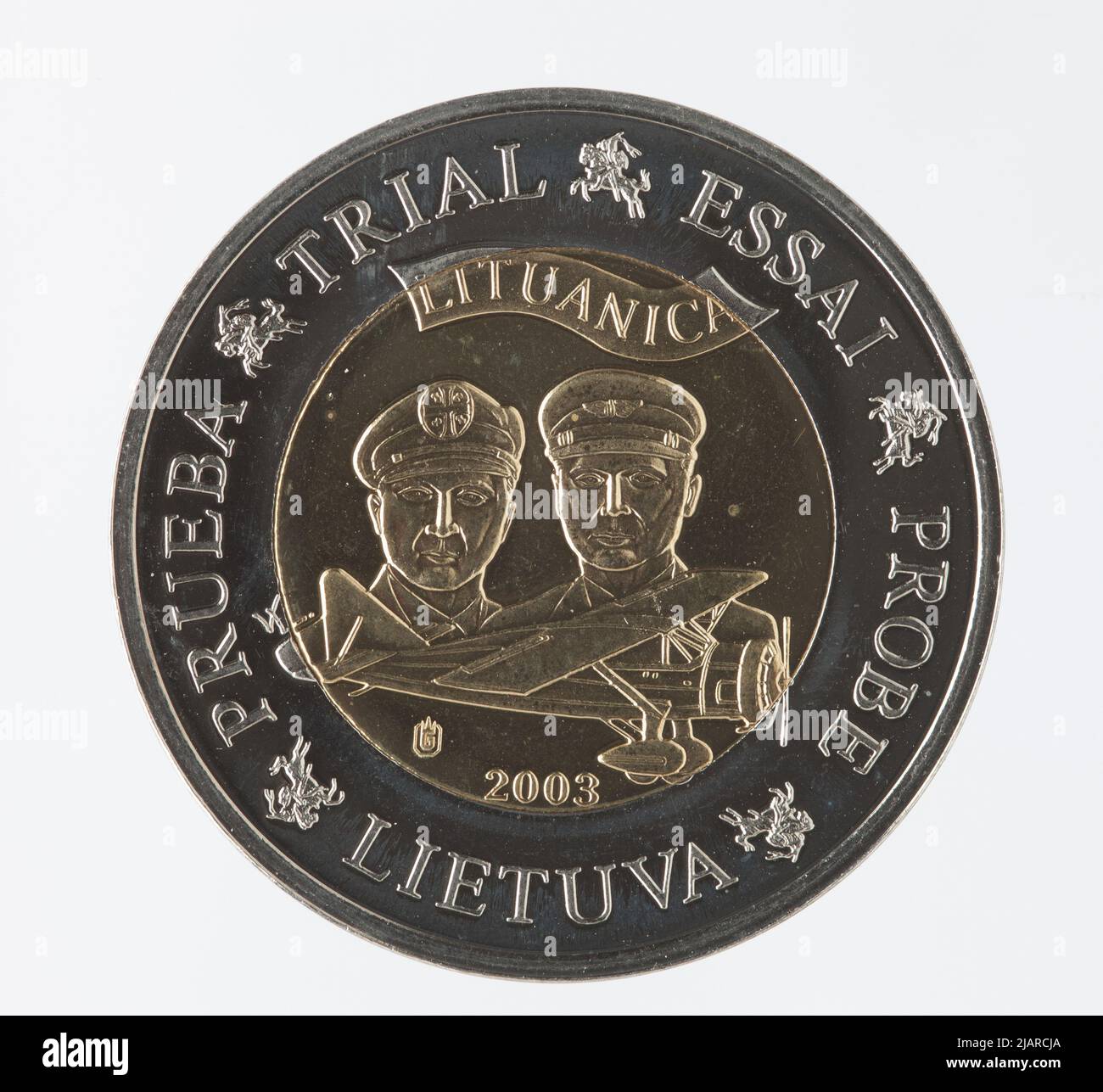 Euro Collection un modèle de pièce, 2 euros pour la Lituanie; 2003 Banque D'Images