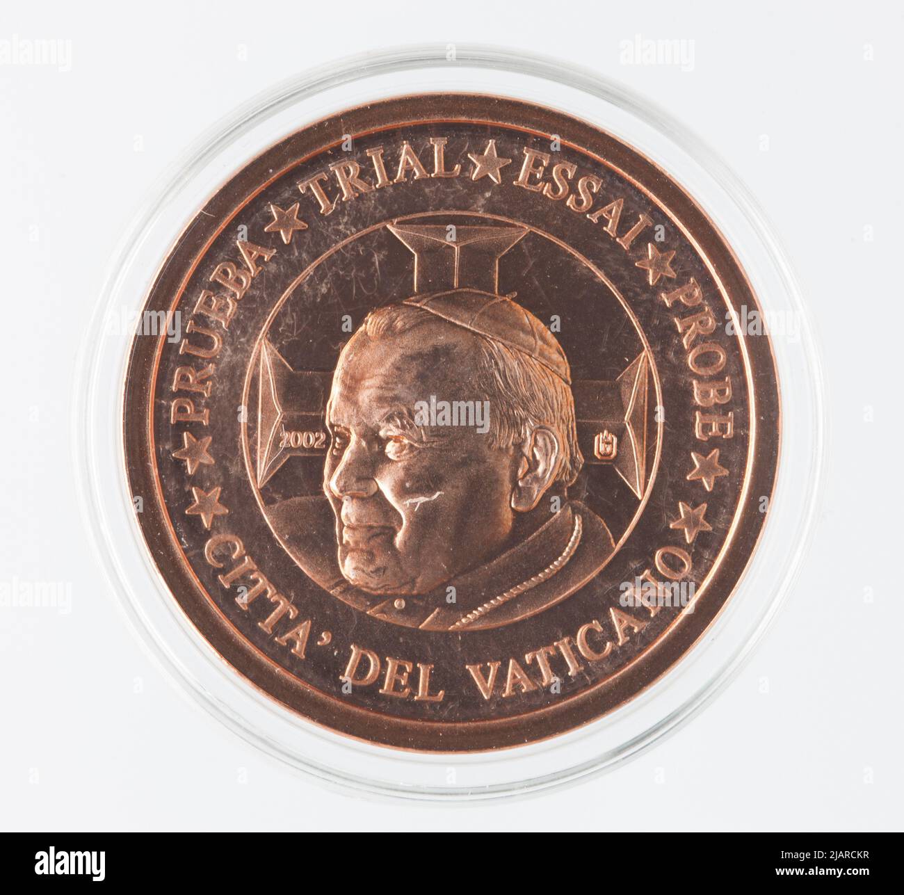 Euro Collection un modèle de pièce, 2 euros cent pour le Vatican; 2002 Banque D'Images
