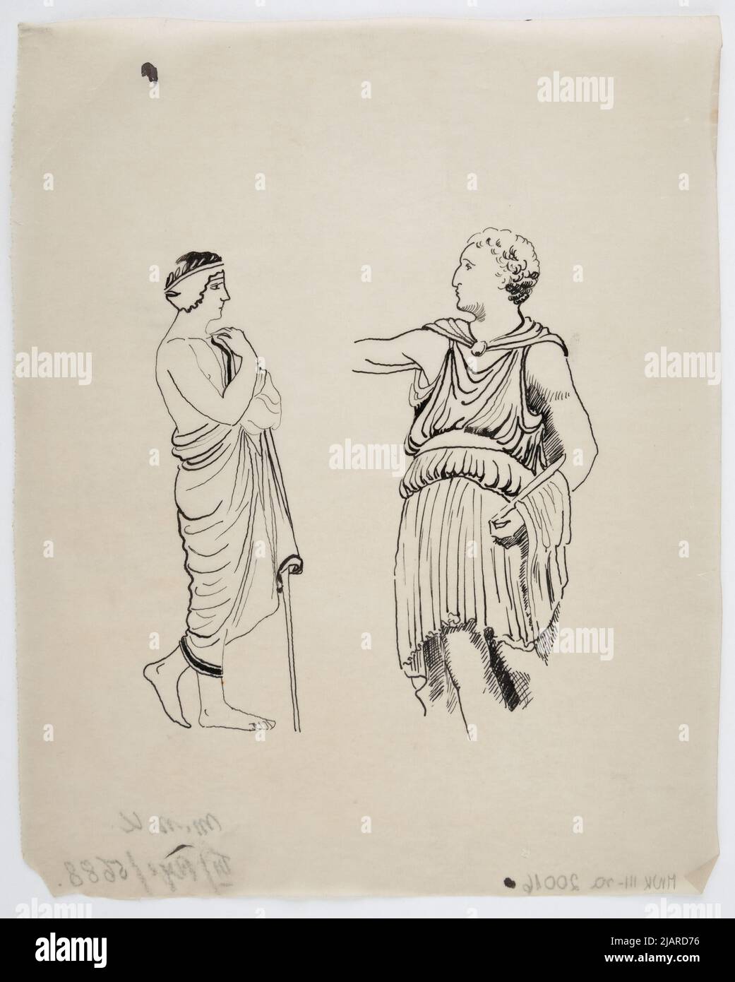 Découvrez les vêtements pour hommes à l'époque classique de la Grèce antique inconnue Banque D'Images