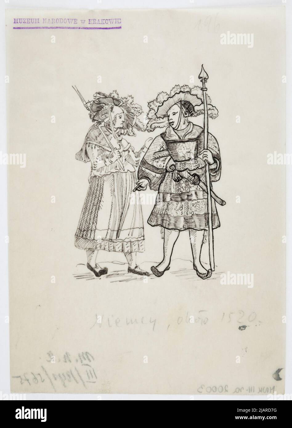 Faites l'expérience d'une femme et d'un homme en costumes d'environ le premier quart du 16th siècle (Allemagne) inconnu Banque D'Images