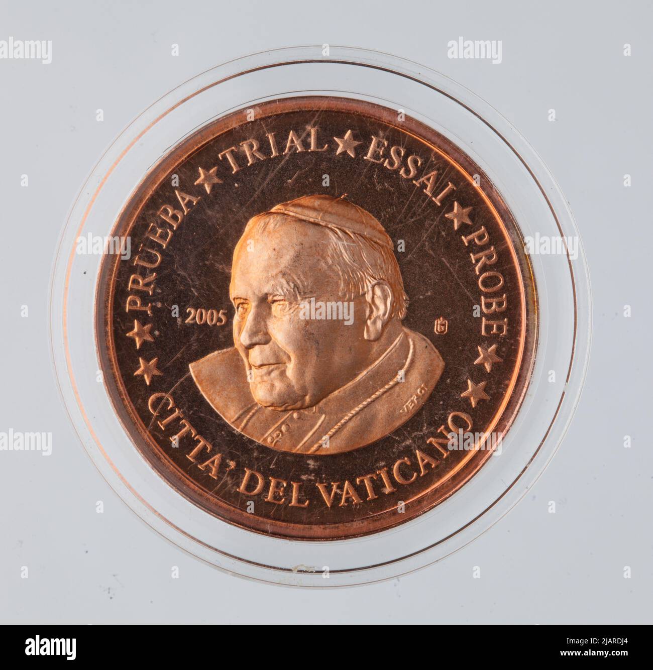 Euro Collection un modèle de pièce, 5 cents d'euros pour le Vatican; 2005 Banque D'Images