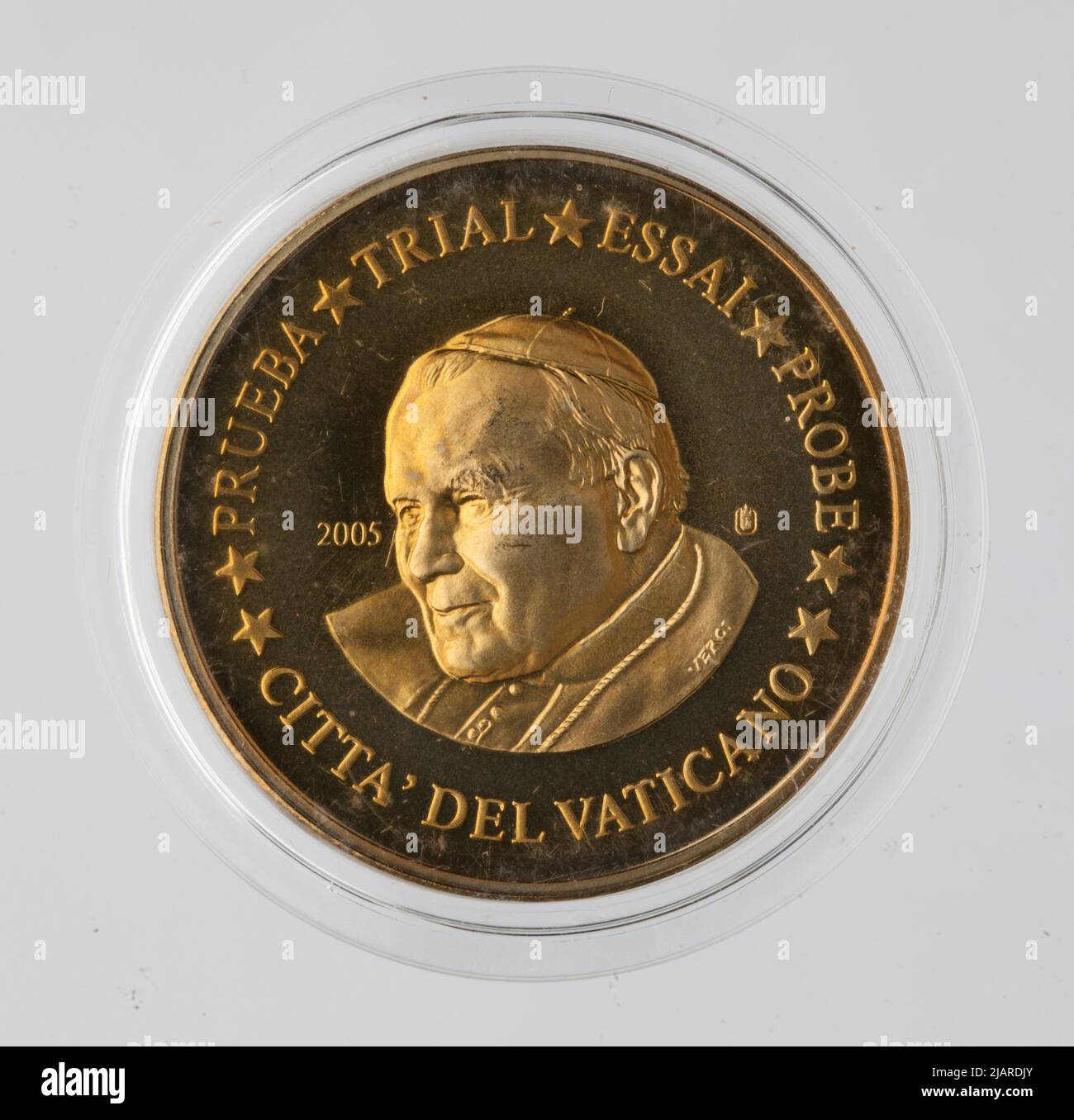 Euro Collection un modèle de pièce, 50 cents d'euros pour le Vatican; 2005 Banque D'Images