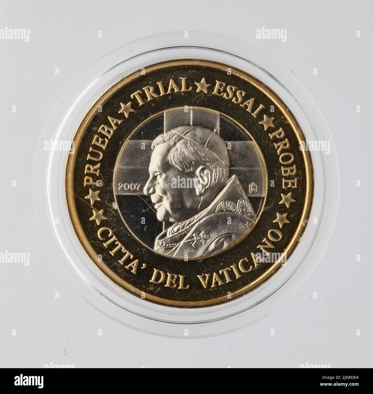 Euro Collection un modèle de pièce, 1 euros pour le Vatican; 2007 Banque D'Images