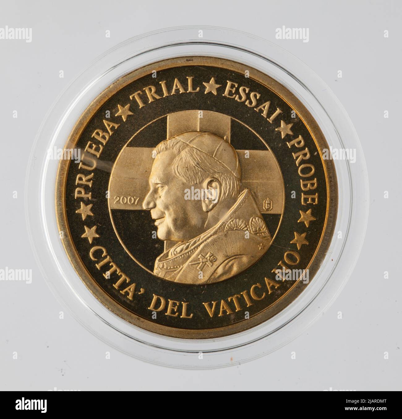 Euro Collection un modèle de pièce, 50 cents d'euros pour le Vatican; 2007 Banque D'Images