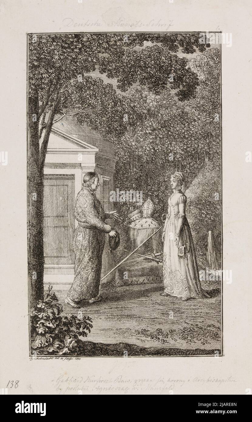Gebhard, archevêque et électeur de Cologne, abandonne sa dignité d'épouser la bien-aimée Agnes Illustration n° 13 (à partir de 18) à la maison d'édition Deutsche Monatschrift, publié en 1795 1800 Chodowiecki, Daniel Nikolaus (1726 1801) Banque D'Images