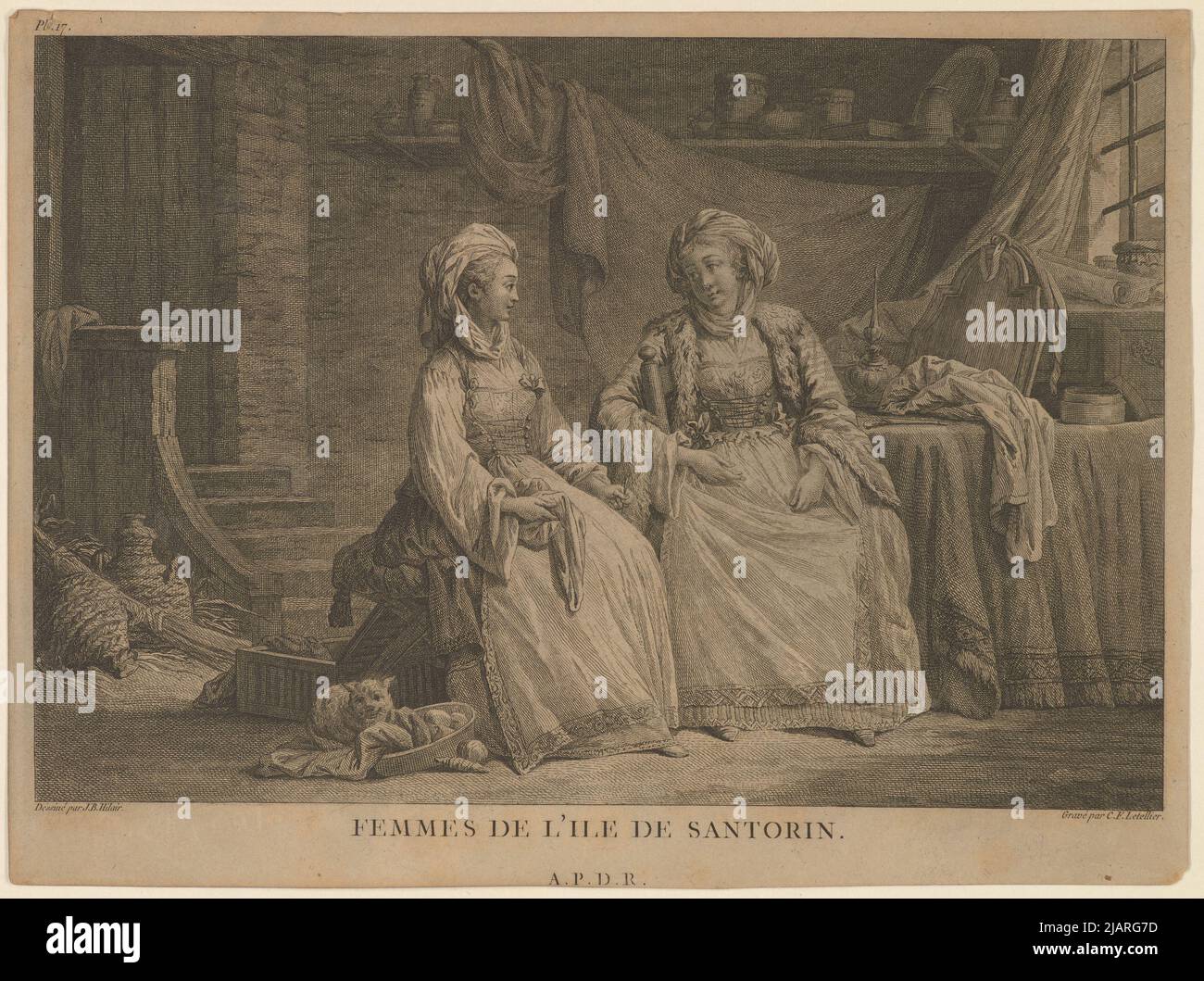 Santorini femmes Hilair, J.B., le Tellier, Charles François (1743 CA 1800) Banque D'Images