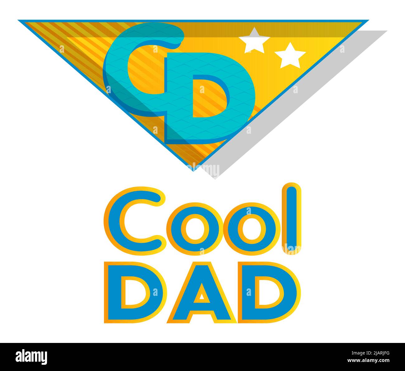 Blason super-héros affichant l'icône Super Father. Illustration vectorielle colorée de style bande dessinée. Illustration de Vecteur