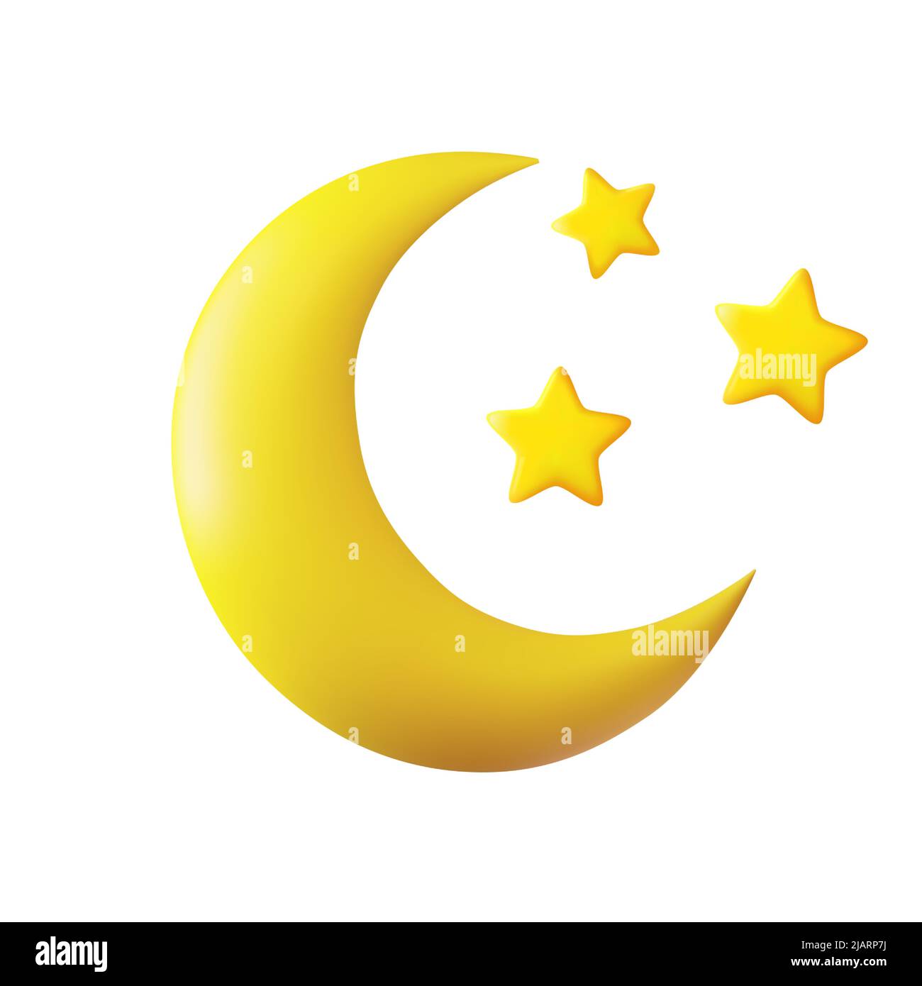 Lune abstraite ou croissant avec étoiles. Illustration de Vecteur