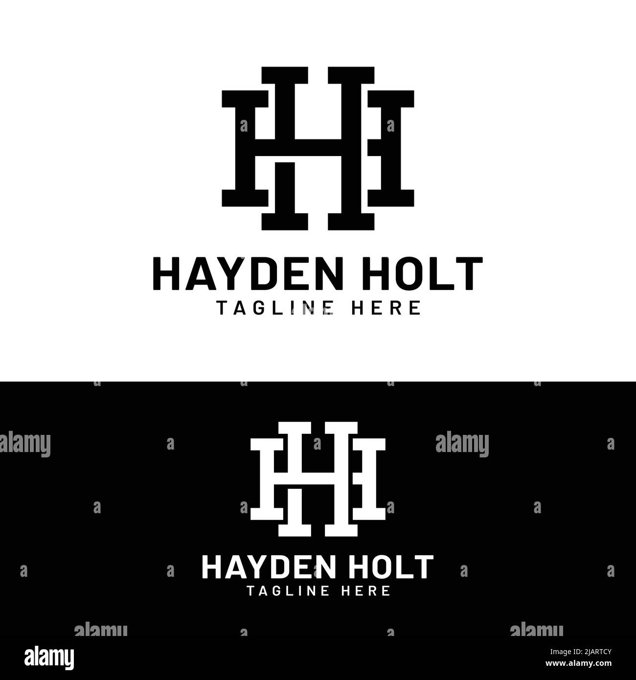 H modèle de logo initial du monogramme de lettre HH. Convient pour General Sports Fitness Construction Finance entreprise Entreprises vêtements d'atelier Illustration de Vecteur