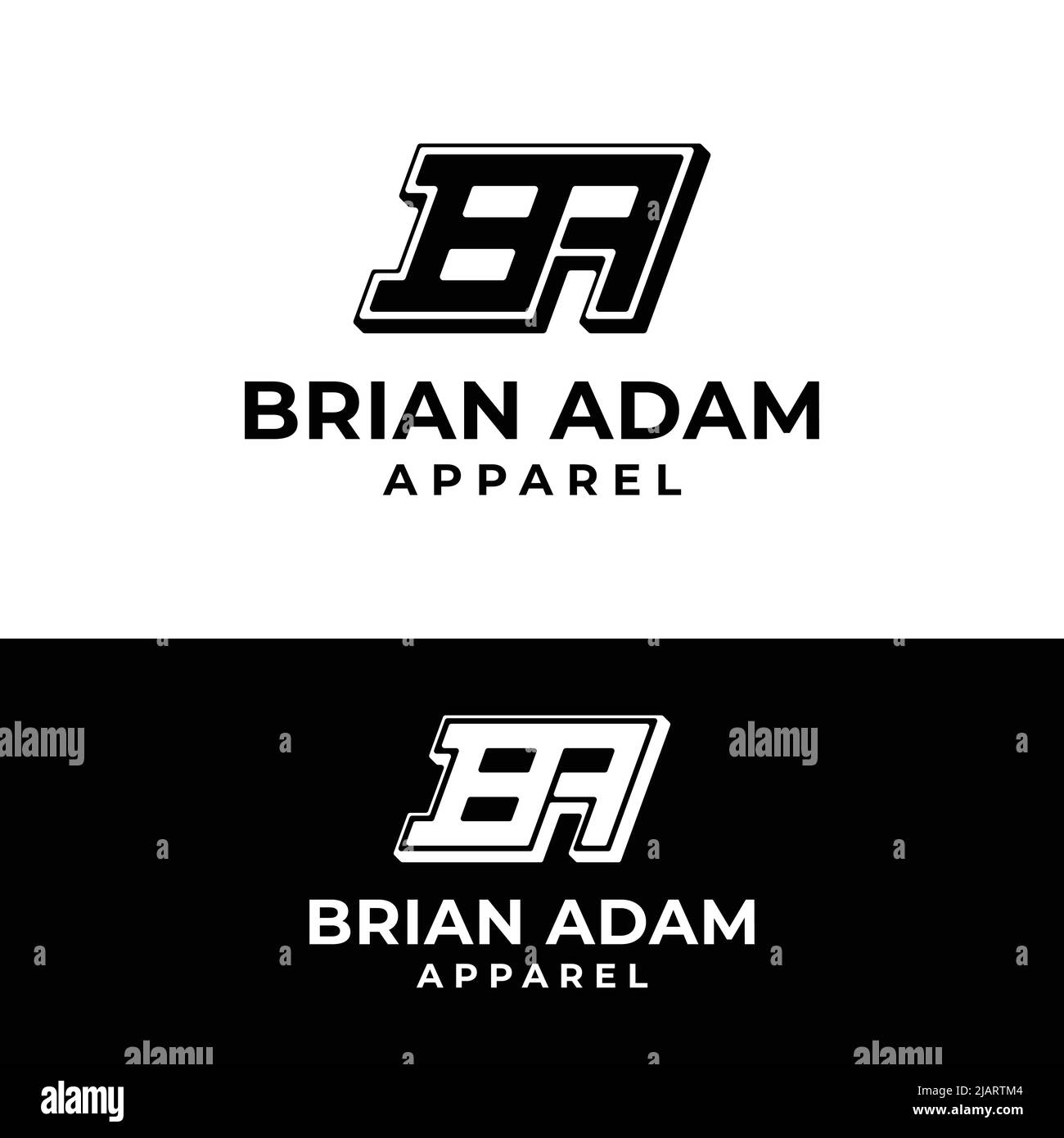 B A BA AB lettre Monogramme modèle de conception initiale du logo. Convient pour vêtements de mode vêtements Sport Finance Management Business Brand Company Shop Illustration de Vecteur