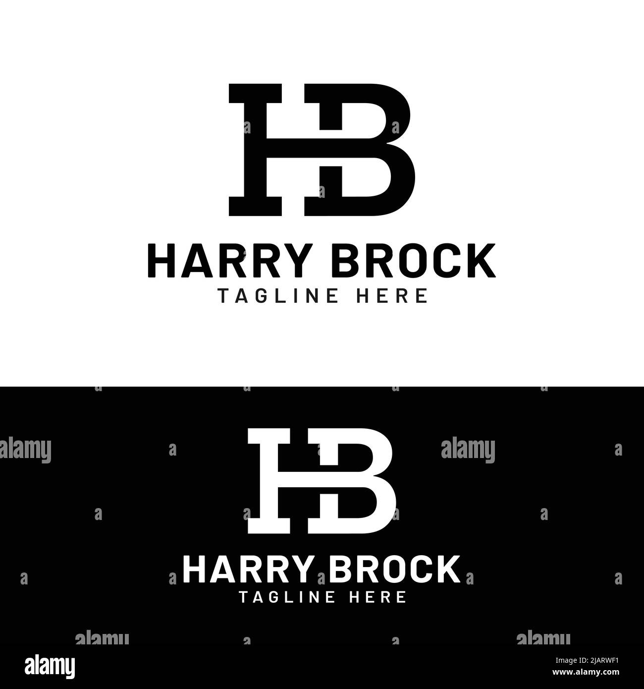 H B HB BH lettre Monogramme modèle de logo initial. Convient pour General Sports Fitness Construction Finance entreprise Business Corporate Shop Appar Illustration de Vecteur