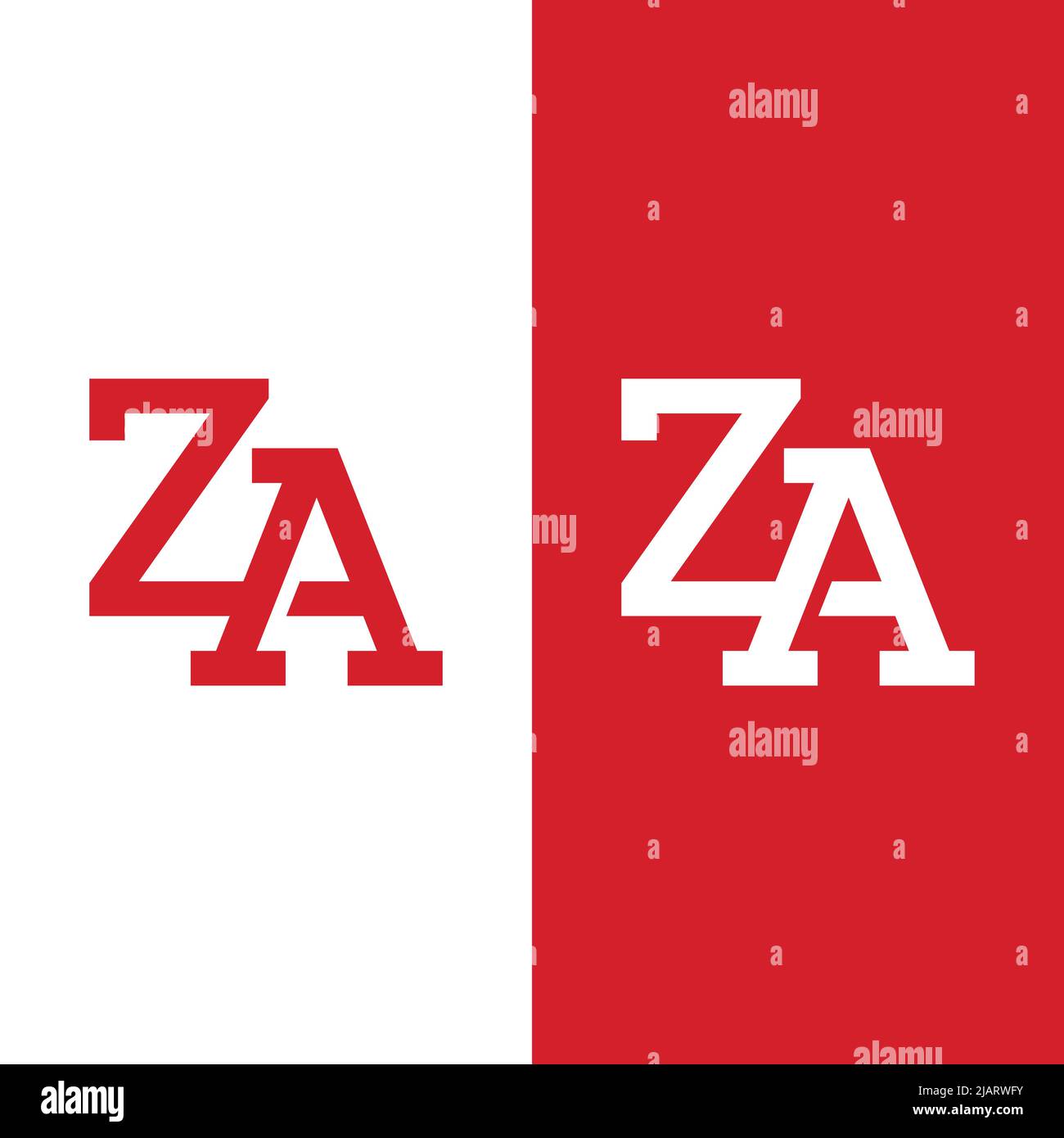Z A ZA AZ lettre Monogram modèle de conception du logo initial. Convient pour General Sports Fitness Construction Finance entreprise Business Corporate Shop Appar Illustration de Vecteur