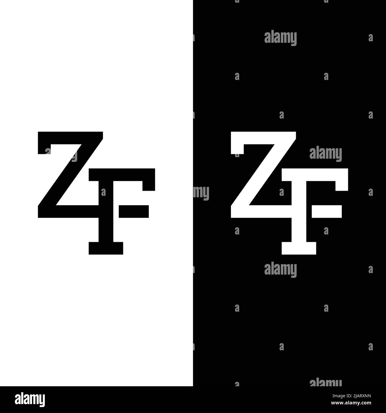 Z F ZF FZ lettre Monogram modèle de conception du logo initial. Convient pour General Sports Fitness Construction Finance entreprise Business Corporate Shop Appar Illustration de Vecteur