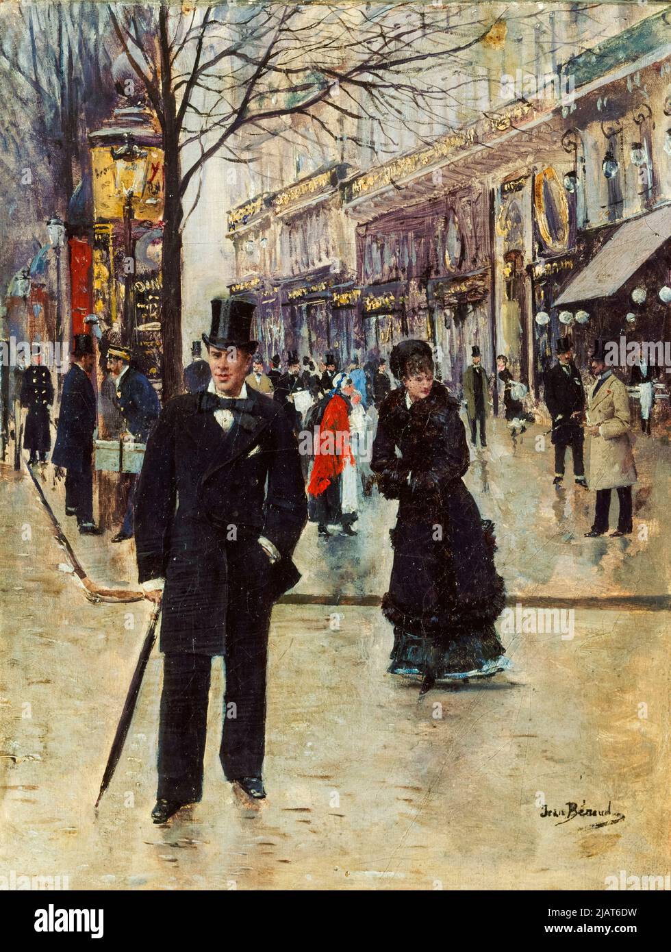 Jean Beraud, sur le boulevard, (sur le boulevard), peinture à l'huile sur panneau, vers 1880 Banque D'Images