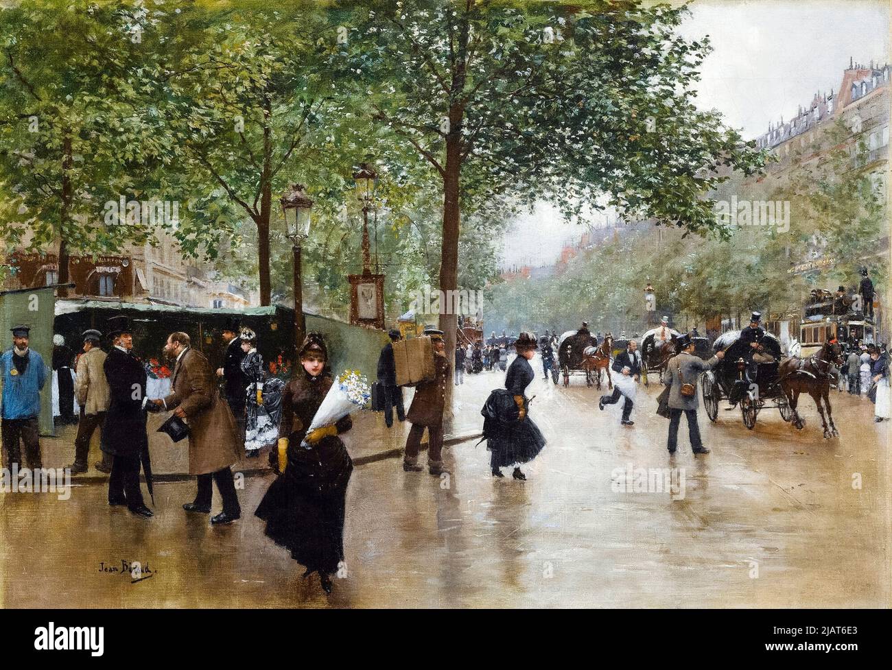 Sur les Grands Boulevards, peinture à l'huile sur toile par Jean Beraud, vers 1890 Banque D'Images