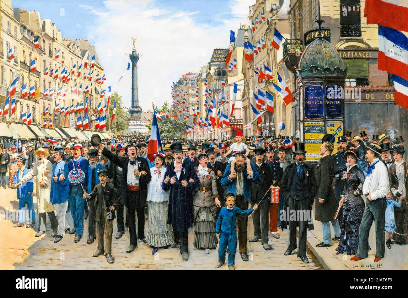 Jean Beraud, peinture à l'huile sur toile, la Marseillaise, 1880 Banque D'Images