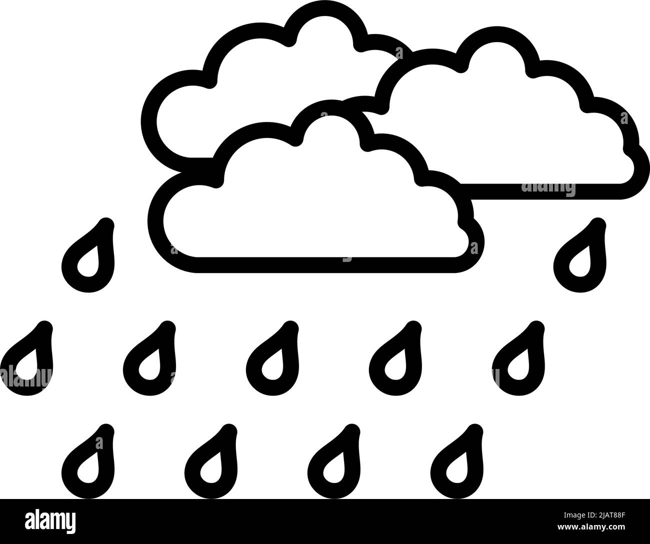 Icône pluie. Contour en gras avec largeur de contour modifiable. Illustration vectorielle. Illustration de Vecteur