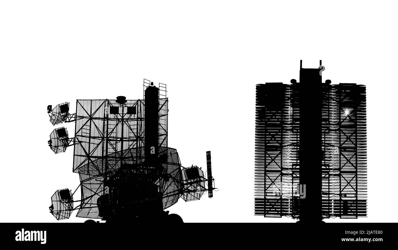 Radars de défense aérienne de contour des systèmes antiaériens mobiles militaires (radar conçu et suivi automatique des cibles et des missiles) , armée moderne Banque D'Images