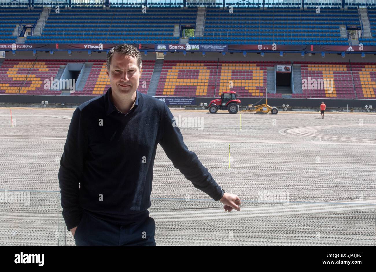 Prague, République tchèque. 01st juin 2022. Brian Priske, nouvel entraîneur en chef de l'équipe de football AC Sparta Praha, pose au stade Sparta, sur 1 juin 2022, à Prague, République tchèque. Credit: Michaela Rihova/CTK photo/Alay Live News Banque D'Images