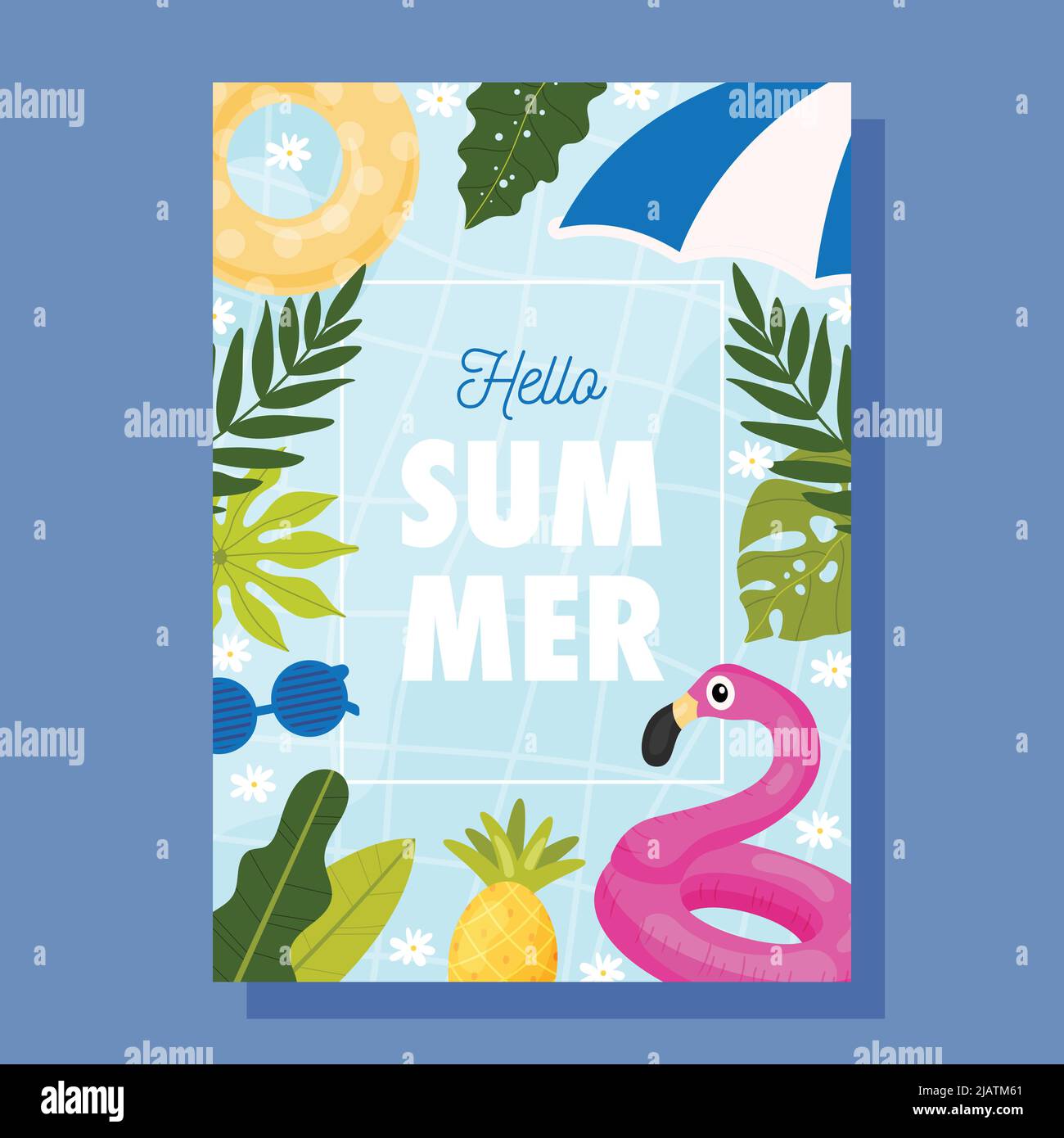 Carte Hello Summer. Concept d'illustration vectorielle. Illustration de Vecteur