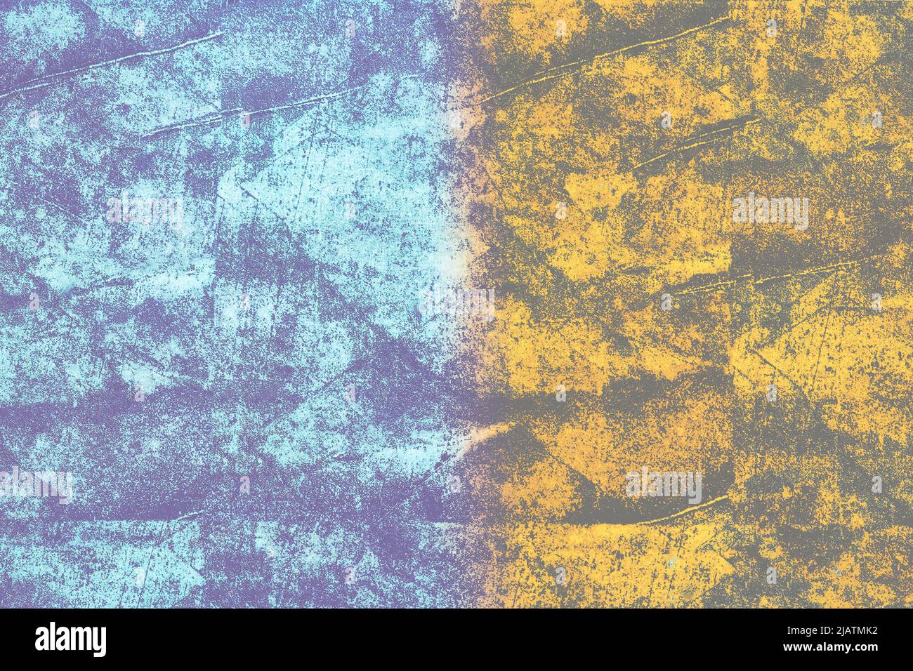 Surface jaune et bleue avec texture en marbre pour insérer du texte et du décor Banque D'Images