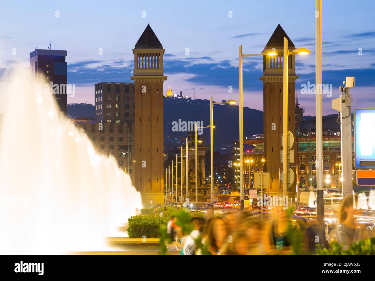 Plaza de España à Barcelone, Espagne Banque D'Images