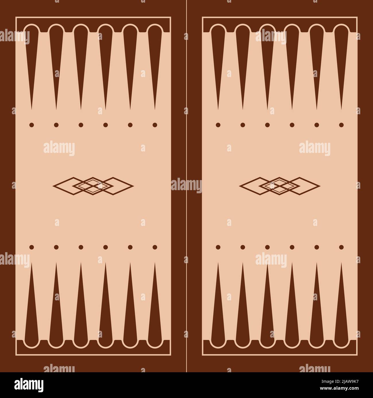 Tableau de Backgammon pour jouer avec des jetons et des dés ...