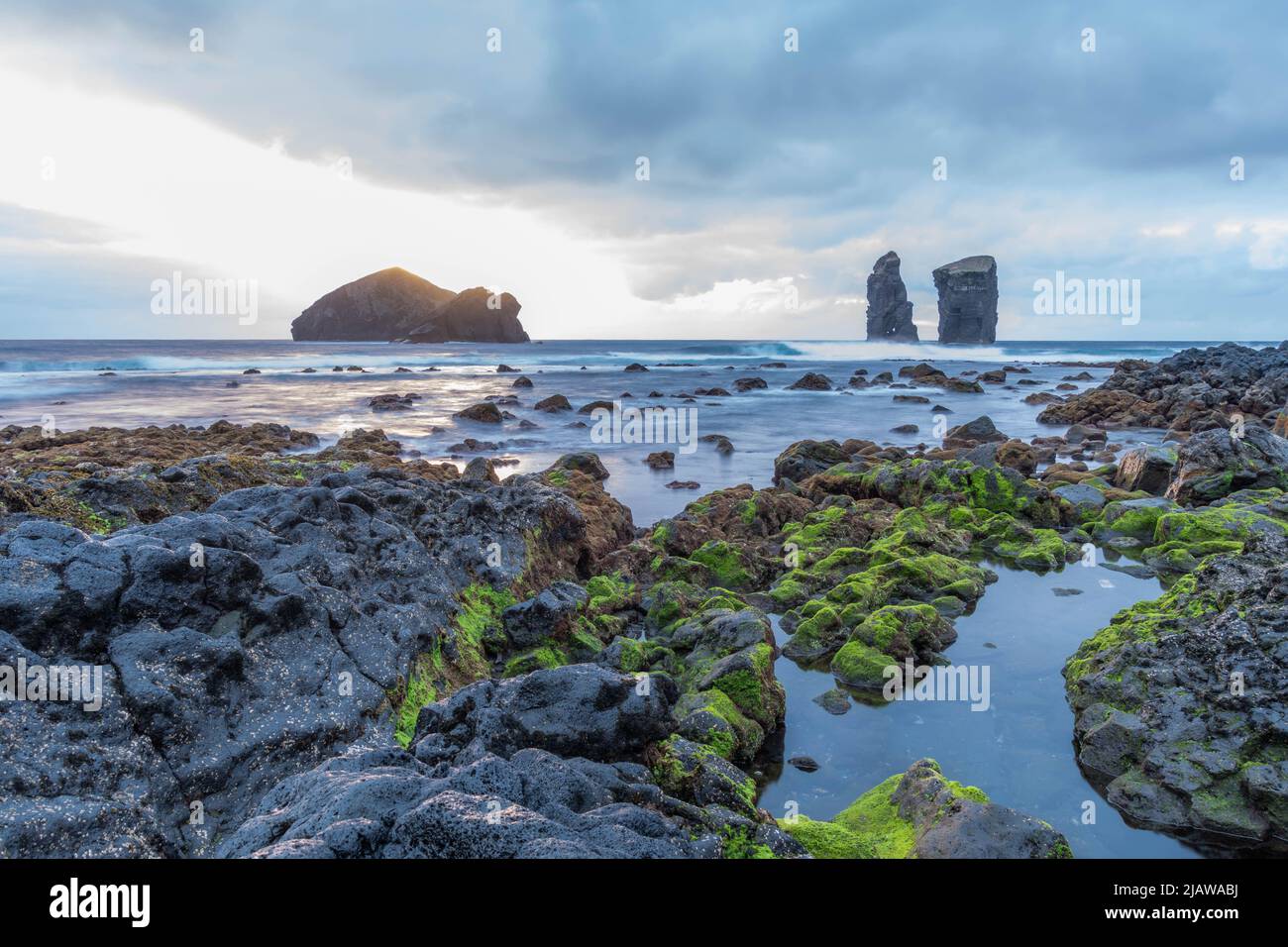 Paysages et vues et nature des Açores Sao Miguel Ponta Delgada, Mosteiros, Sete Cidades, Furnas, Lagoa do Fogo Banque D'Images