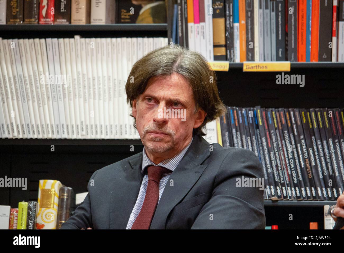 Il procuratore generale di Cagliari, Luigi Patronaggio, alla presentazione del libro 'i fratelli Graviano' alla Feltrinelli di Palermo Banque D'Images