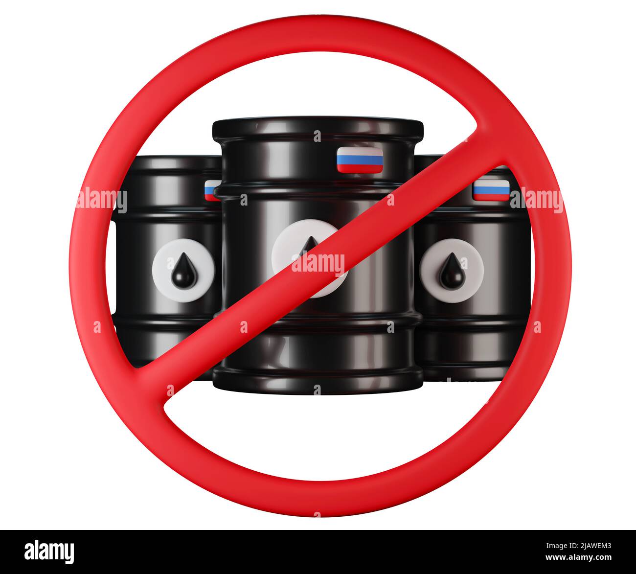 Contexte du concept d'embargo russe sur le pétrole brut Banque D'Images