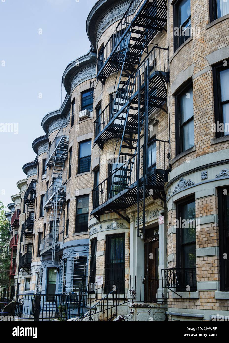 Anciens immeubles à appartements à Crown Heights, Brooklyn, New York Banque D'Images