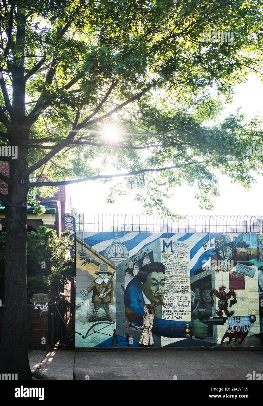 Fresque Graffiti à Crown Heights, Brooklyn, New York Banque D'Images