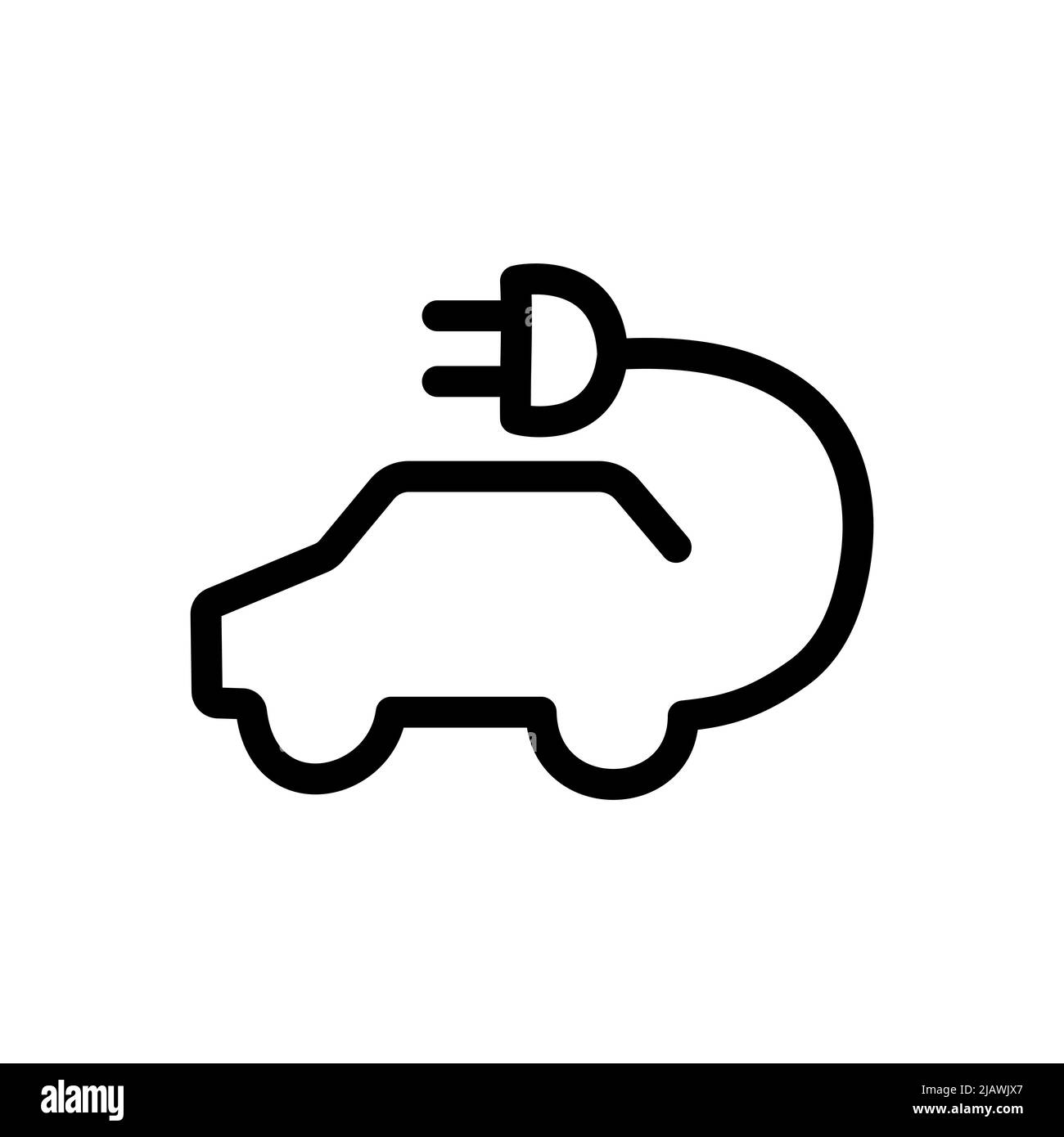 Symbole vectoriel d'icône de ligne écologique de voiture électrique Illustration de Vecteur