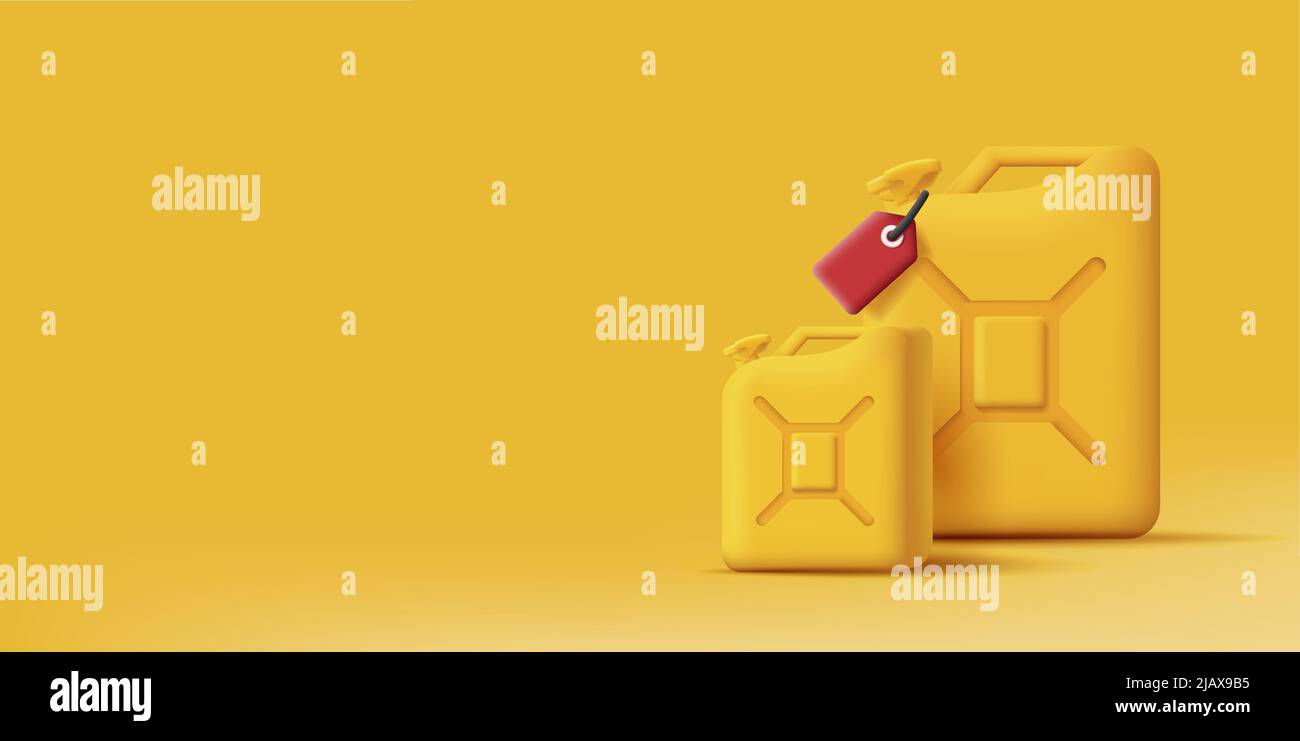Cartouches de carburant jaunes avec étiquette de prix rouge 3. Illustration vectorielle Illustration de Vecteur
