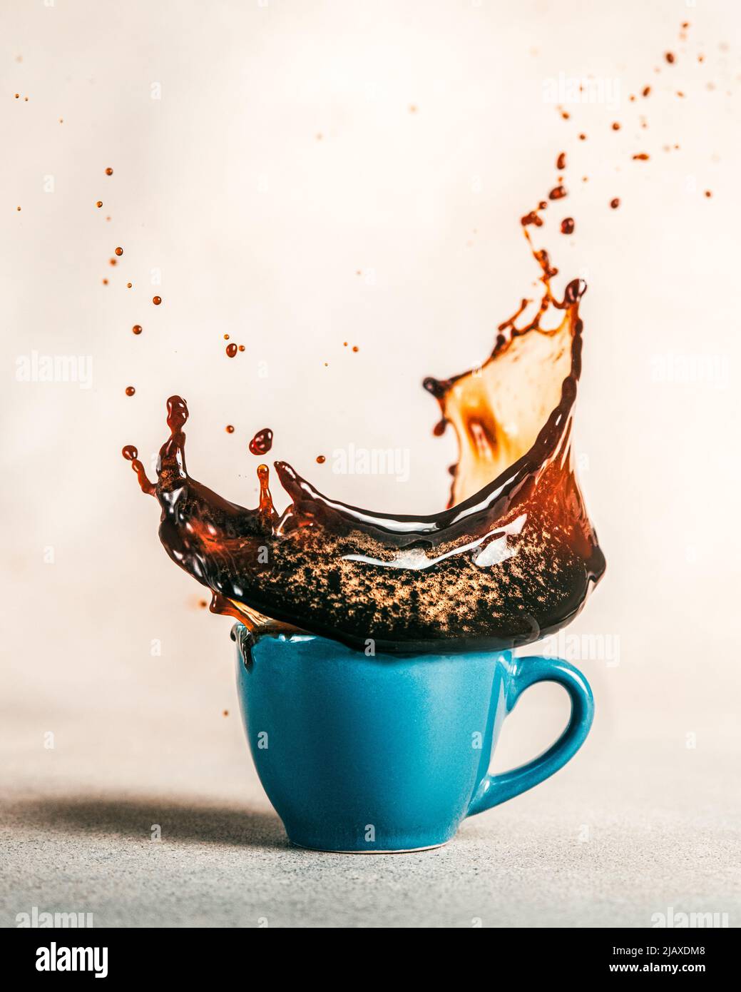 gros plan sur les éclaboussures de café Banque D'Images