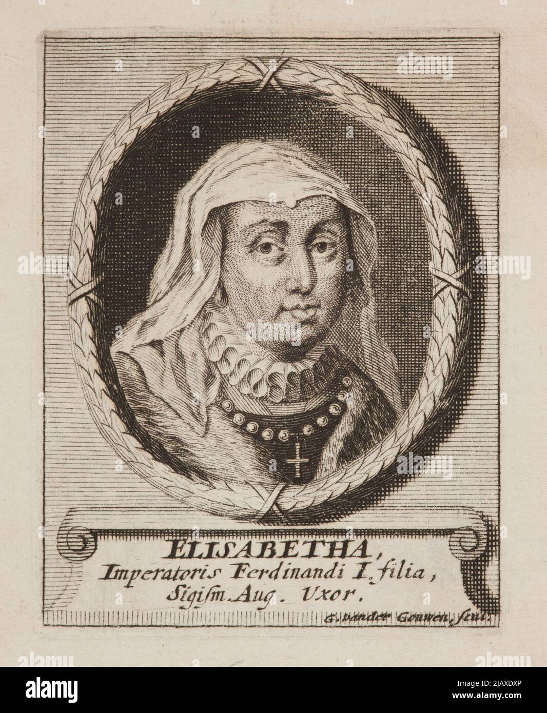 Elizabeth d'Autriche (1526-1545) – fille de Ferdynand I Habsburg et Anna Jagiellon, épouse de Sigismund II Augustus, reine de Pologne dans les années 1543-1545 Gouwen, Gilliam van der (fl. 1669 1720) Banque D'Images